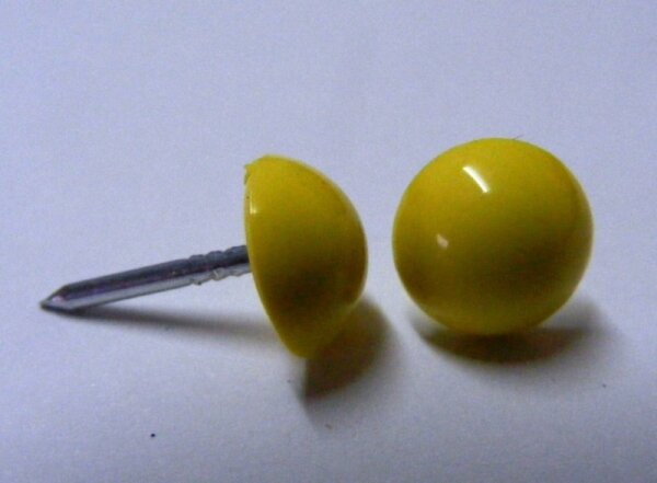 100 Plastik Ziernägel gelb 10/12  Ø10mm rostfrei
