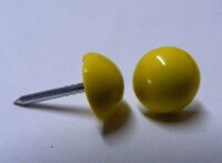 100 Plastik Ziernägel gelb 10/12  Ø10mm rostfrei